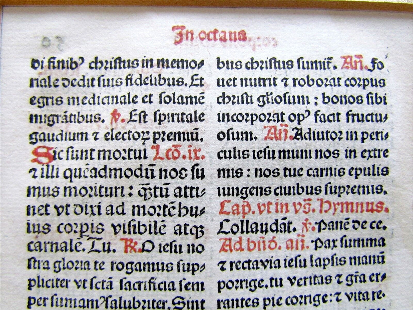 1509 BREVIARRI HORARUM CANONICARUM LEAF antique GEORGE STRECHS CHURCH of PRAGUE