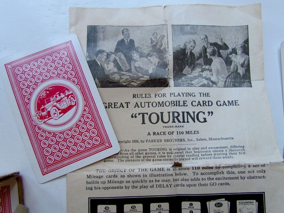 AUTOMOBILE CARD GAME TOURING w/ ORIGINAL BOX & INSTRUCTIONS