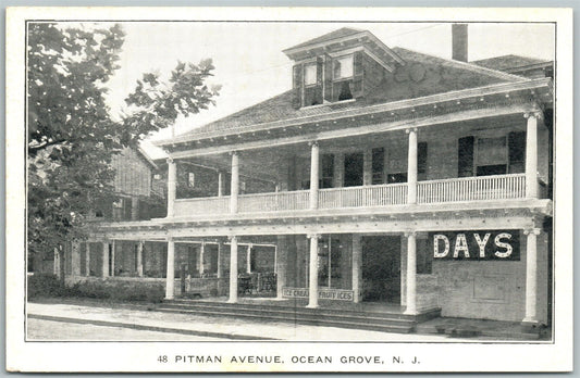 OCEAN GROVE N.J. PITMAN AVENUE ANTIQUE POSTCARD