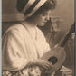 MANDOLINE PLAYER ANTIQUE REAL PHOTO POSTCARD RPPC