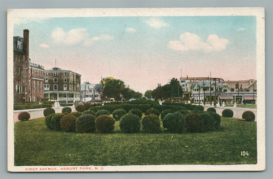 ASBURY PARK NJ FIRST AVENUE ANTIQUE POSTCARD