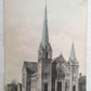 ST.PATRICK'S CHURCH & STREET SCENE ESCANABA MI ANTIQUE 1906 UNDIVIDED POSTCARD