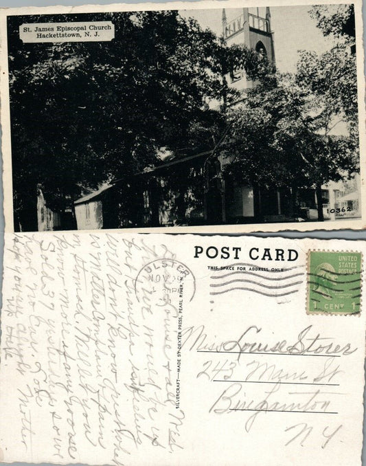 VINTAGE POSTCARD JAMES EPISCOPAL CHURCH HACKETTSTOWN N.J.