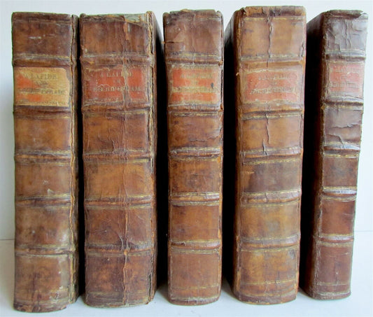 1714 5 VOLUMES C. LAPIDE OLD TESTAMENT BIBLE COMMENTARY ANTIQUE FOLIOS in LATIN