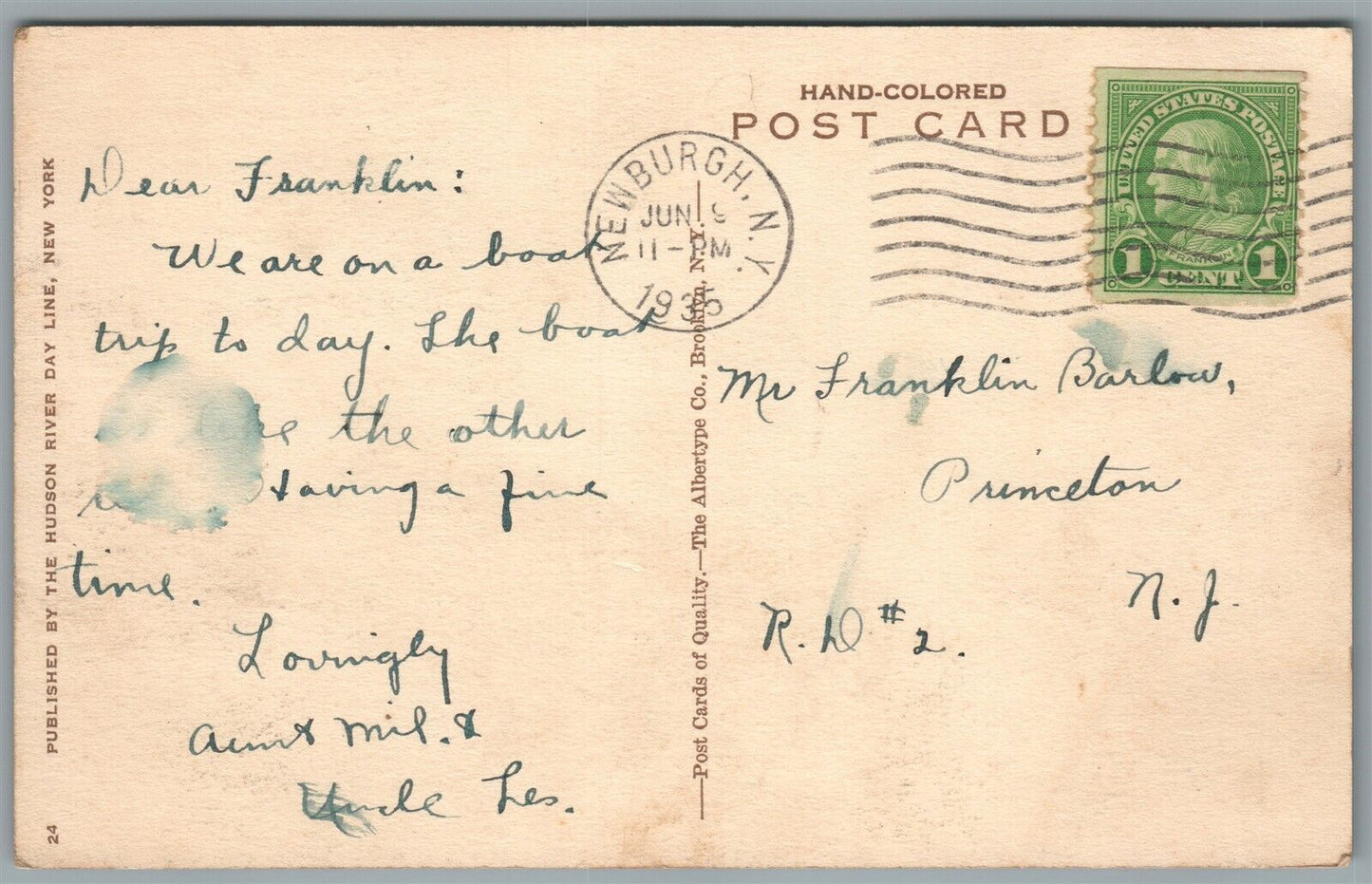 WEST POINT NY FROM FLIRTATION WALK ANTIQUE POSTCARD