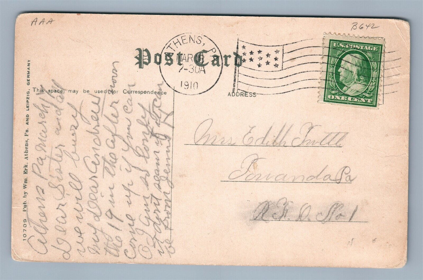 SAYRE PA LOCKHART STREET ANTIQUE POSTCARD