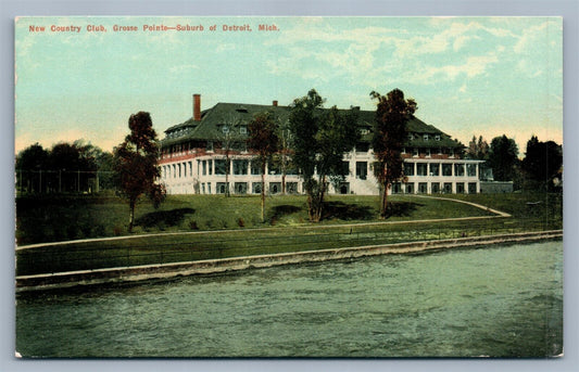 GROSSE POINT DETROIT MI COUNTRY CLUB ANTIQUE POSTCARD