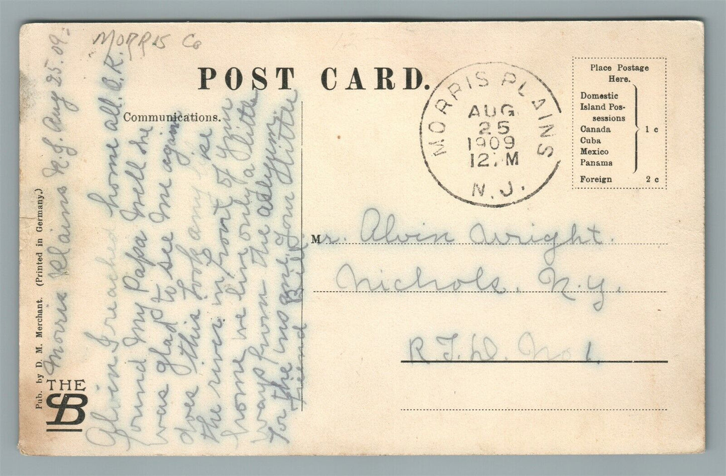MORRIS PLAINS NJ THOMSON'S LAKE ANTIQUE POSTCARD