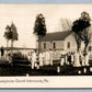 INTERCOURSE PA LEACOCK CHURCH & CEMETERY ANTIQUE REAL PHOTO POSTCARD RPPC