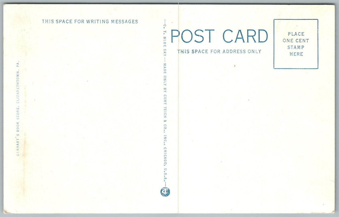 ELIZABETHTOWN PA GRAND LODGE MASONIC HOME ANTIQUE POSTCARD