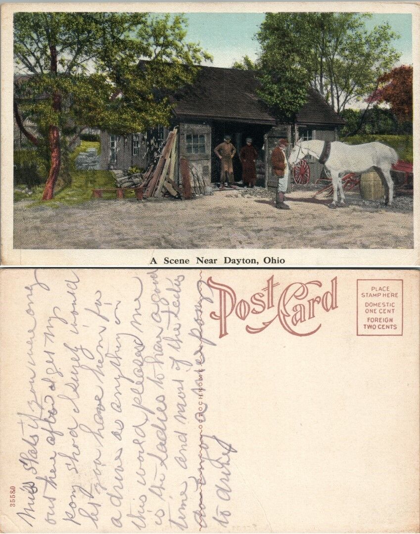 A SCENE NEAR DAYTON OH ANTIQUE POSTCARD