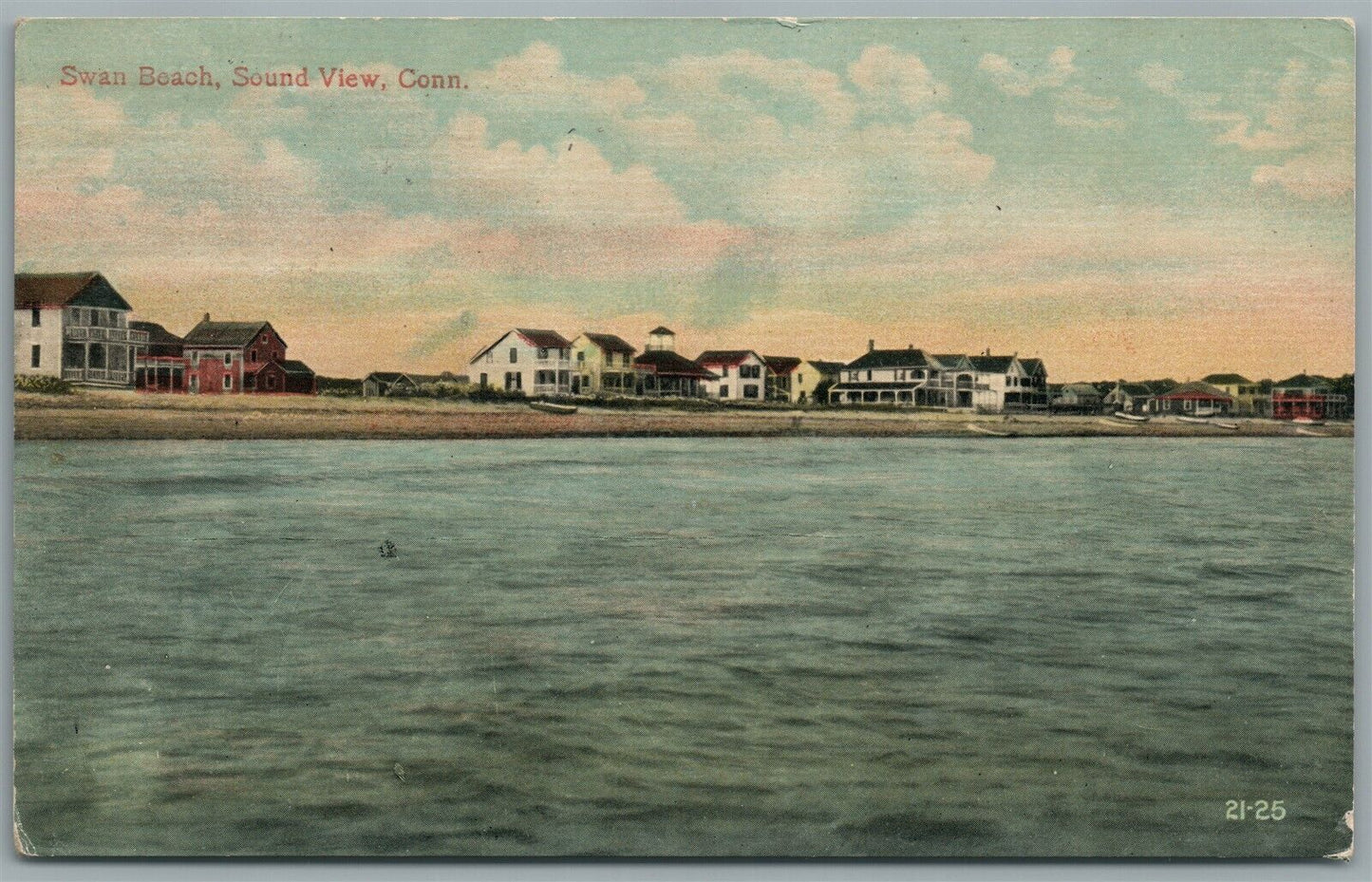 SOUND VIEW CT SWAN BEACH ANTIQUE POSTCARD