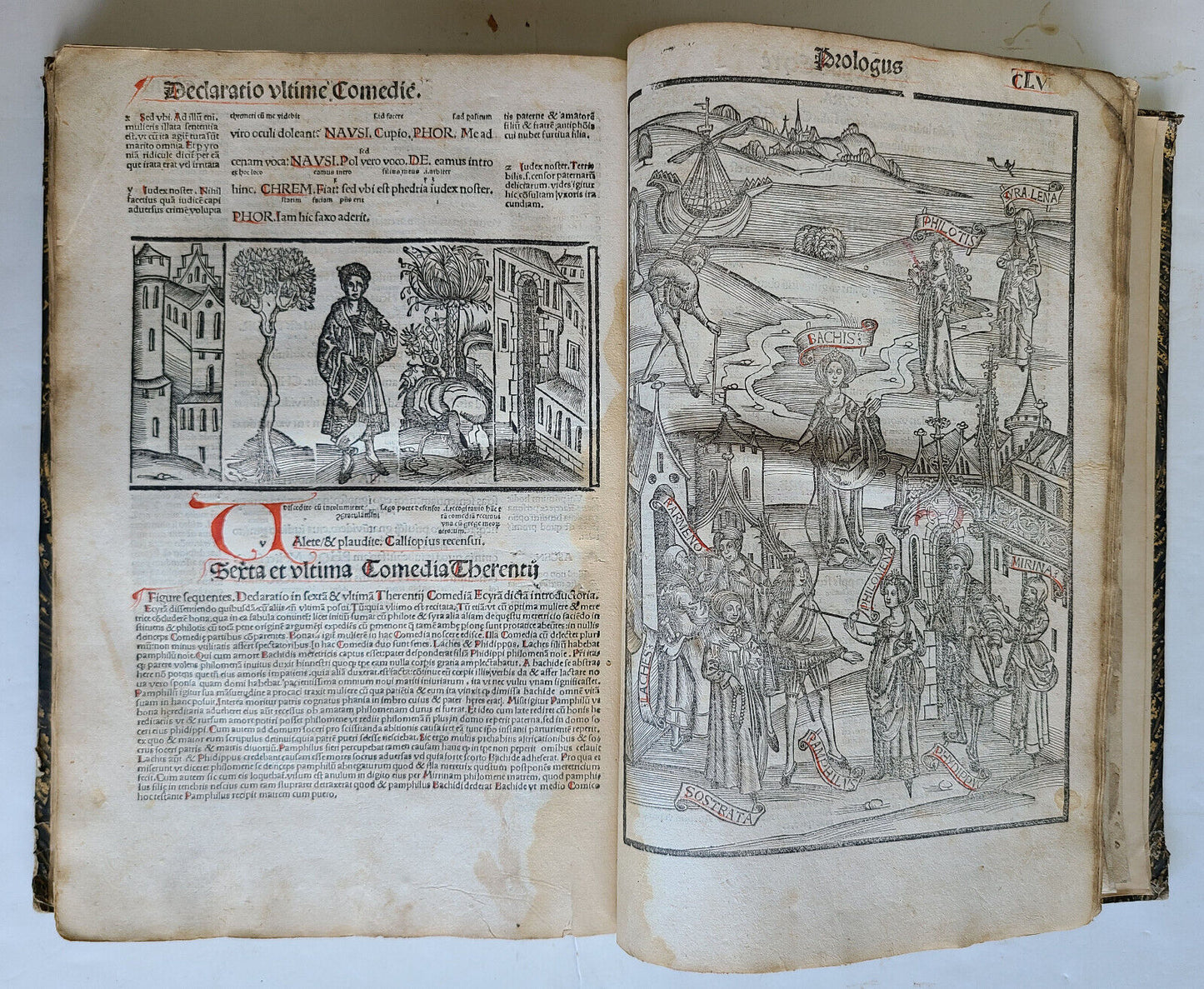 1499 INCUNABULA FULLY ILLUSTRATED COMEDY by TERENCE antique RARE INCUNABLE