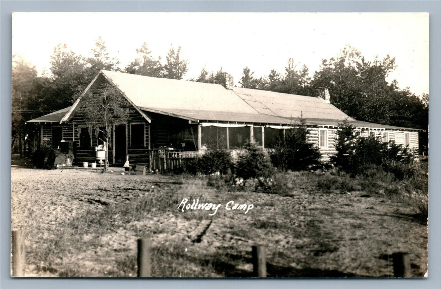 HALE MI AU SABLE RIVER ROLLWAY CAMP ANTIQUE REAL PHOTO POSTCARD RPPC