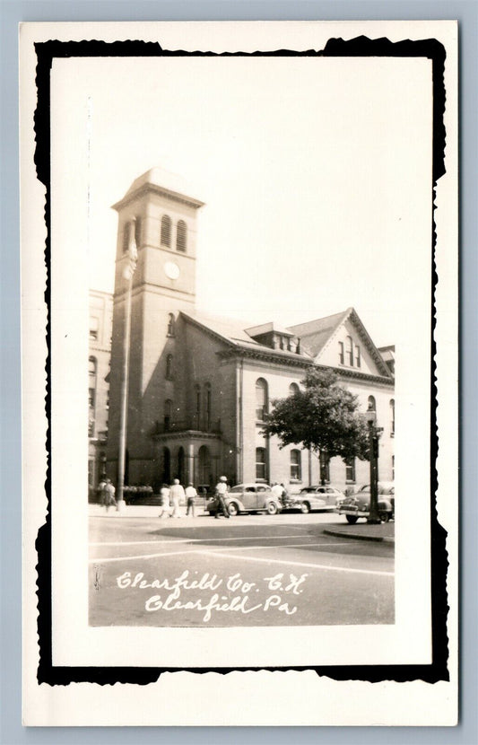 CLEARFIELD PA COURT HOUSE VINTAGE REAL PHOTO POSTCARD RPPC