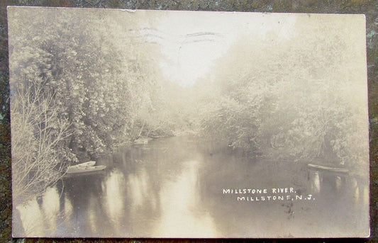 MILLSTONE RIVER,  MILLSTONE N.J. RPPC ANTIQUE REAL PHOTO POSTCARD