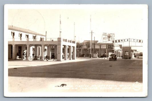 CALEXICO CA MEXICAN BORDER US CUSTOMS OFFICE VINTAGE REAL PHOTO POSTCARD RPPC