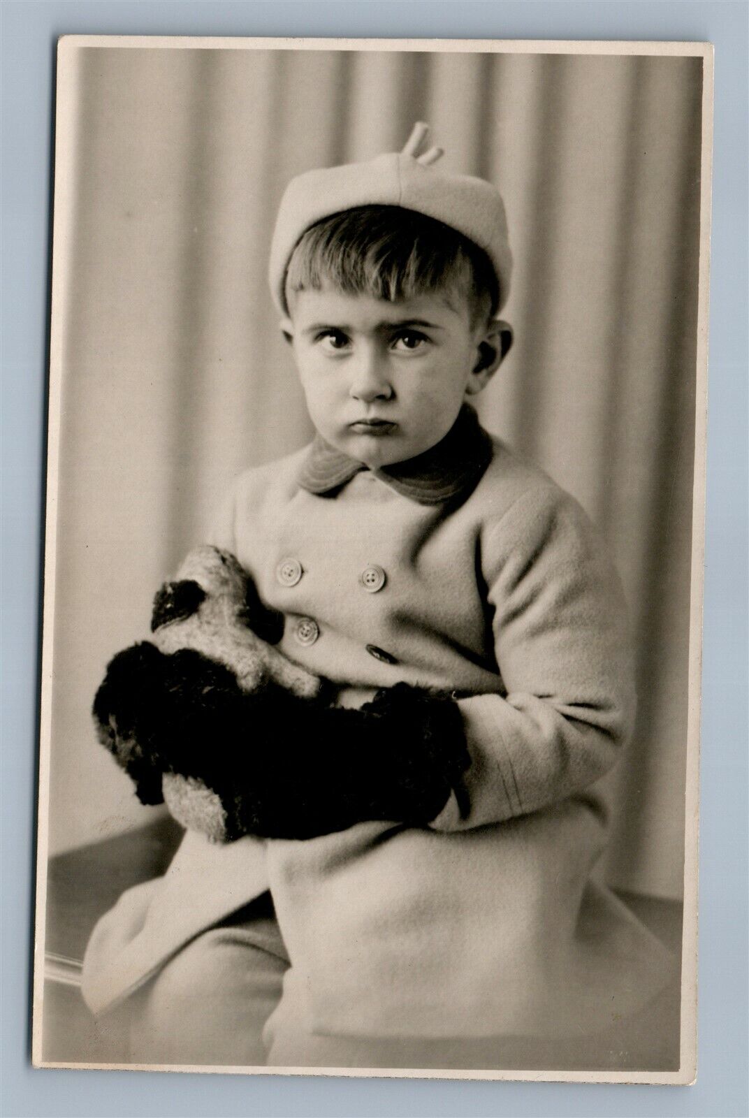 BOY w/ TOY VINTAGE REAL PHOTO POSTCARD RPPC