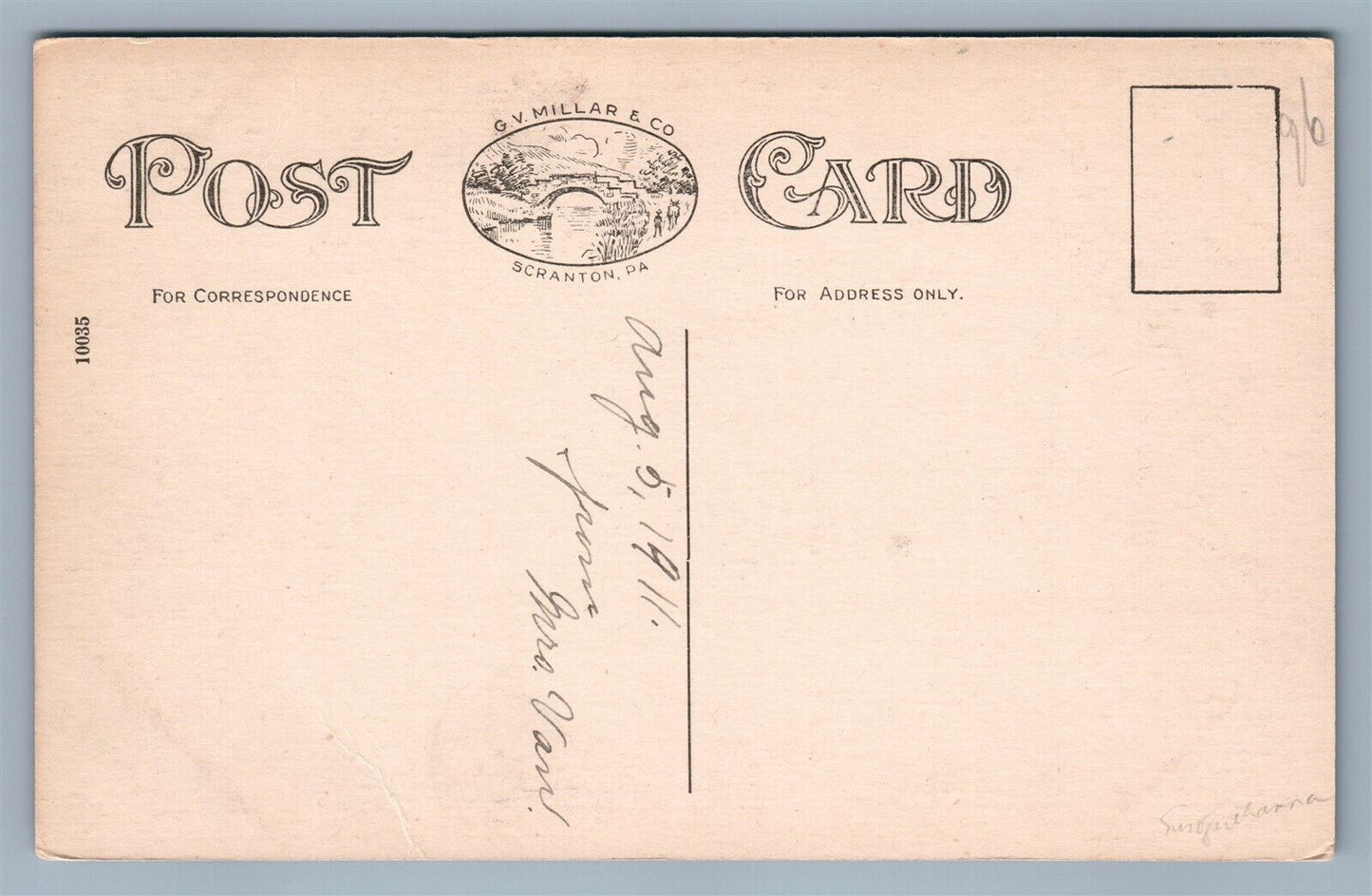 FRANKLIN FORKS PA NORTH MAIN STREET ANTIQUE POSTCARD