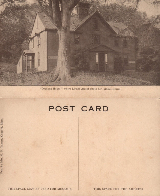 CONCORD MA ORCHARD HOUSE OF LOUISA ALCOTT UNDIVIDED ANTIQUE POSTCARD