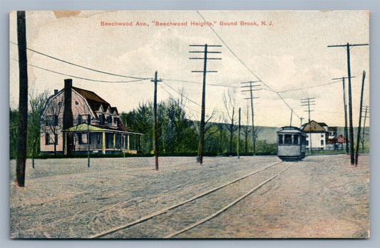 BOUND BROOK NJ BEECHWOOD AVENUE ANTIQUE POSTCARD