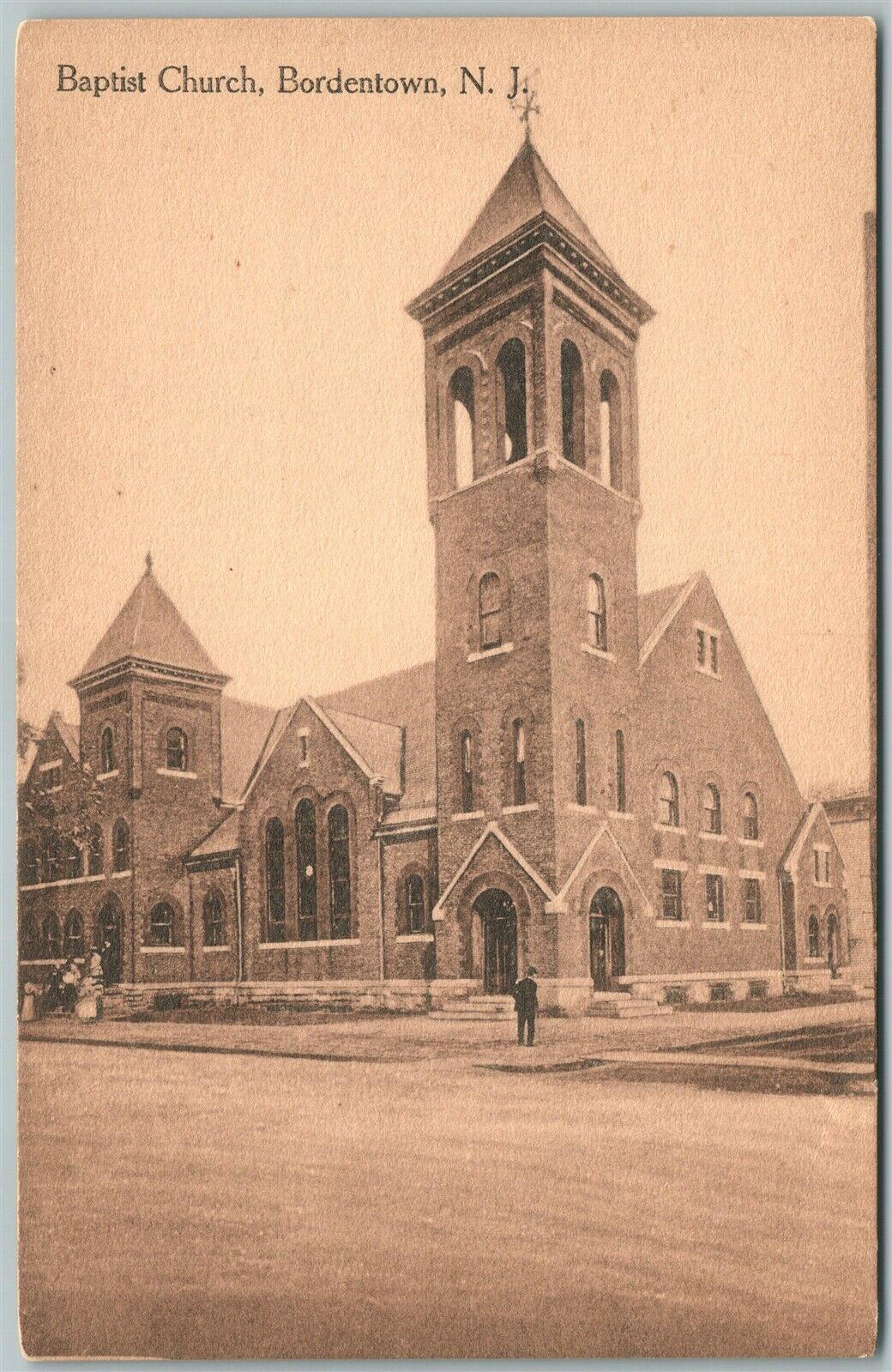 BORDENTOWN NJ BAPTIST CHURCH ANTIQUE POSTCARD