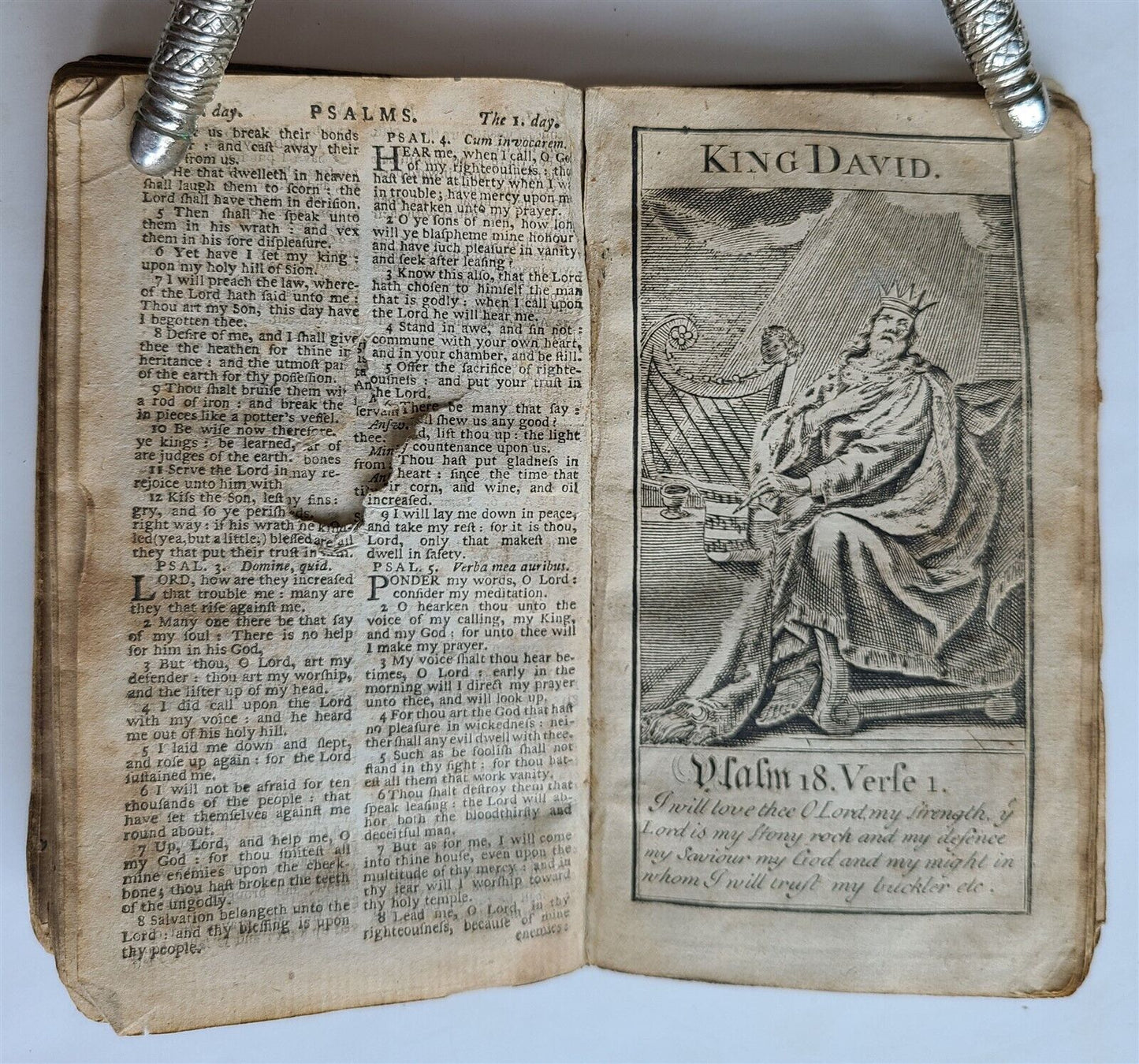 1790 ILLUSTRATED BIBLE PRAYERS & BOOKS OF PSALMS in ENGLISH ANTIQUE