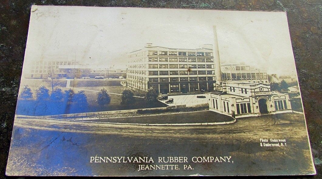 PENNSYLVANIA RUBBER COMPANY JEANNETE PA RPPC 1923 VINTAGE REAL PHOTO POSTCARD