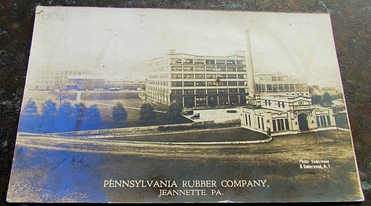 PENNSYLVANIA RUBBER COMPANY JEANNETE PA RPPC 1923 VINTAGE REAL PHOTO POSTCARD