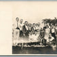 CIRCUS ACROBATS GROUP w/ DOG ANTIQUE REAL PHOTO POSTCARD RPPC