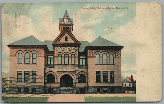 TURTLE CREEK PA UNION HIGH SCHOOL ANTIQUE POSTCARD