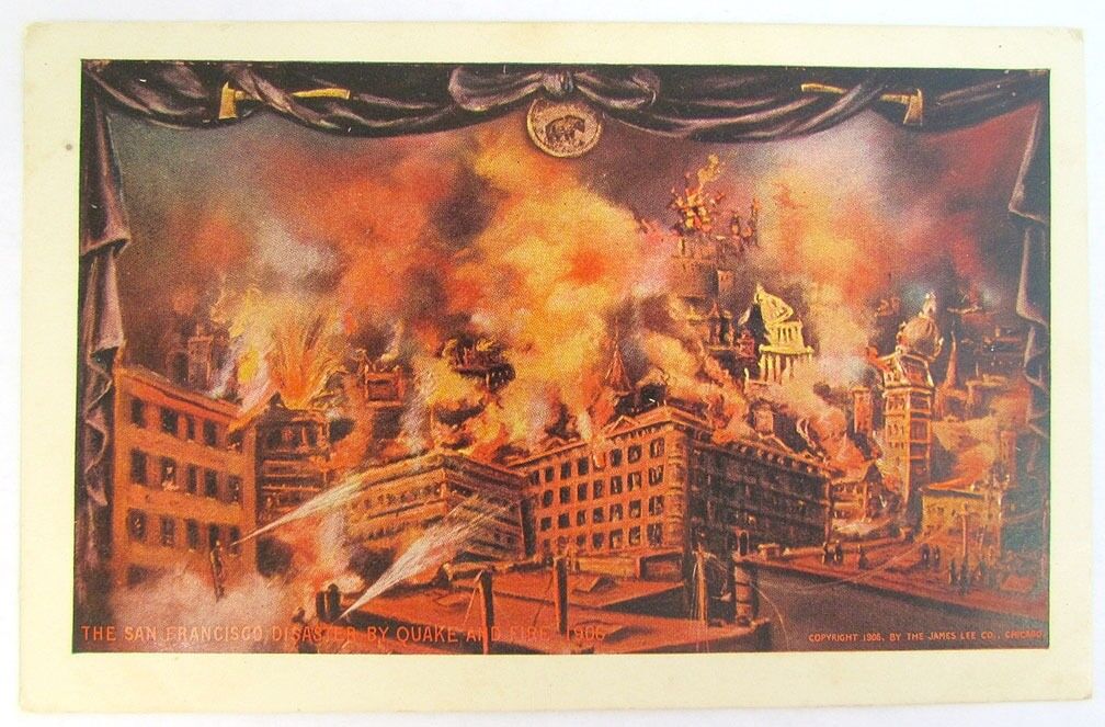 1906 ANTIQUE UNDIVIDED POSTCARD SAN FRANCISCO DISASTER BY QUAKE & FIRE