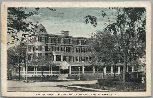 ASBURY PARK NJ EASTONIA-MINOT HOUSE 400 THIRD AVENUE ANTIQUE POSTCARD