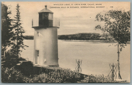 CALAIS ME WHITLOCK LIGHT HOUSE ANTIQUE POSTCARD