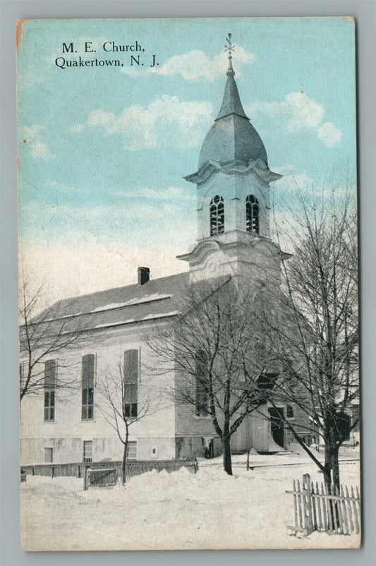 QUAKERTOWN NJ ME CHURCH ANTIQUE POSTCARD