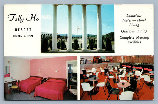 VALLEY FORGE PA RESORT TALLY-HO MOTEL HOTEL ADVERTISING VINTAGE POSTCARD