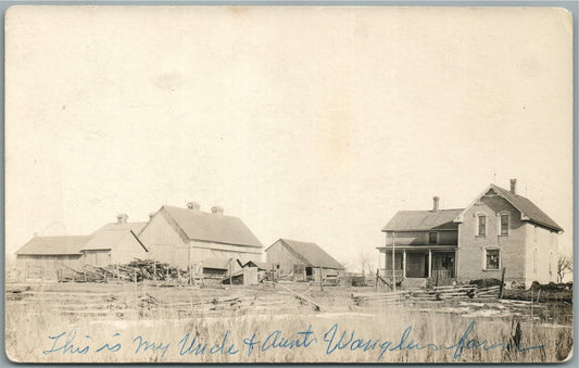 AMERICAN FARM SCENE ANTIQUE REAL PHOTO POSTCARD RPPC