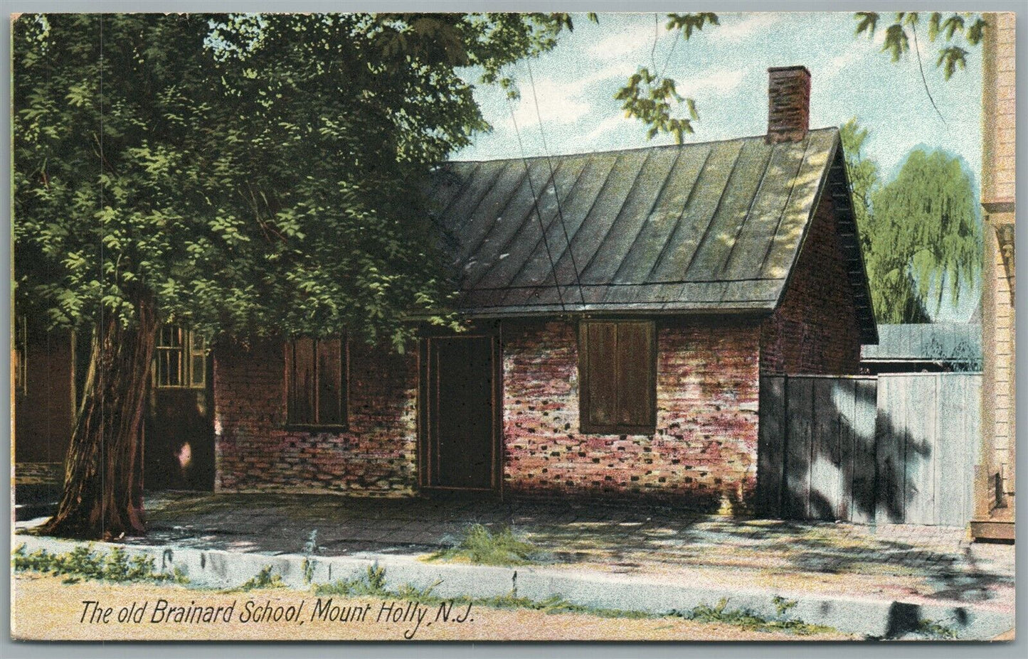 MOUNT HOLLY NJ OLD BRAINARD SCHOOL ANTIQUE POSTCARD