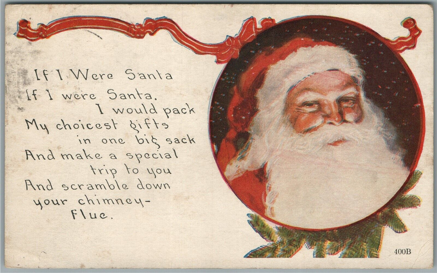 SANTA CHRISTMAS 1920 ANTIQUE POSTCARD