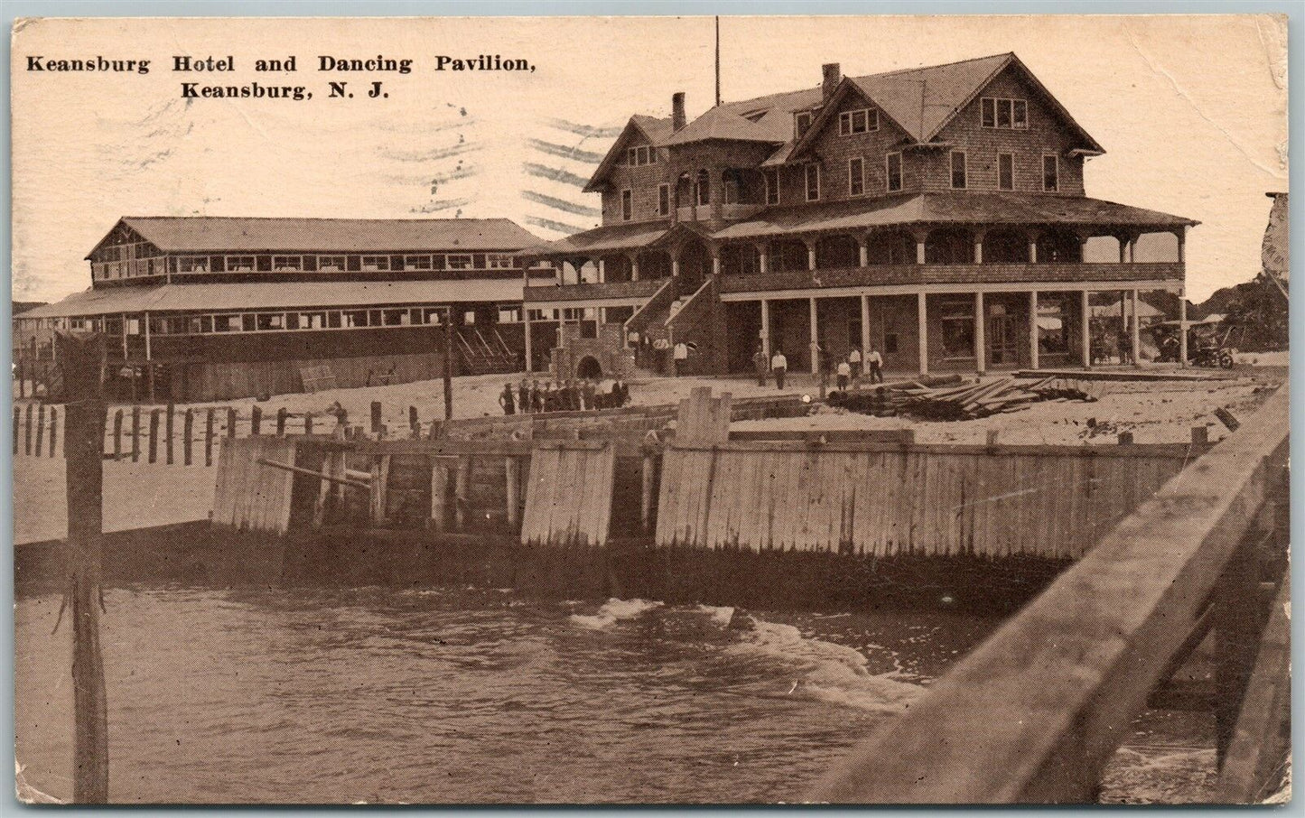 KEANSBURG NJ HOTEL & DANCING PAVILION 1911 ANTIQUE POSTCARD