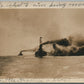 USS KANSAS CANCEL BATTLE PRACTICE ABROAD ANTIQUE REAL PHOTO POSTCARD RPPC