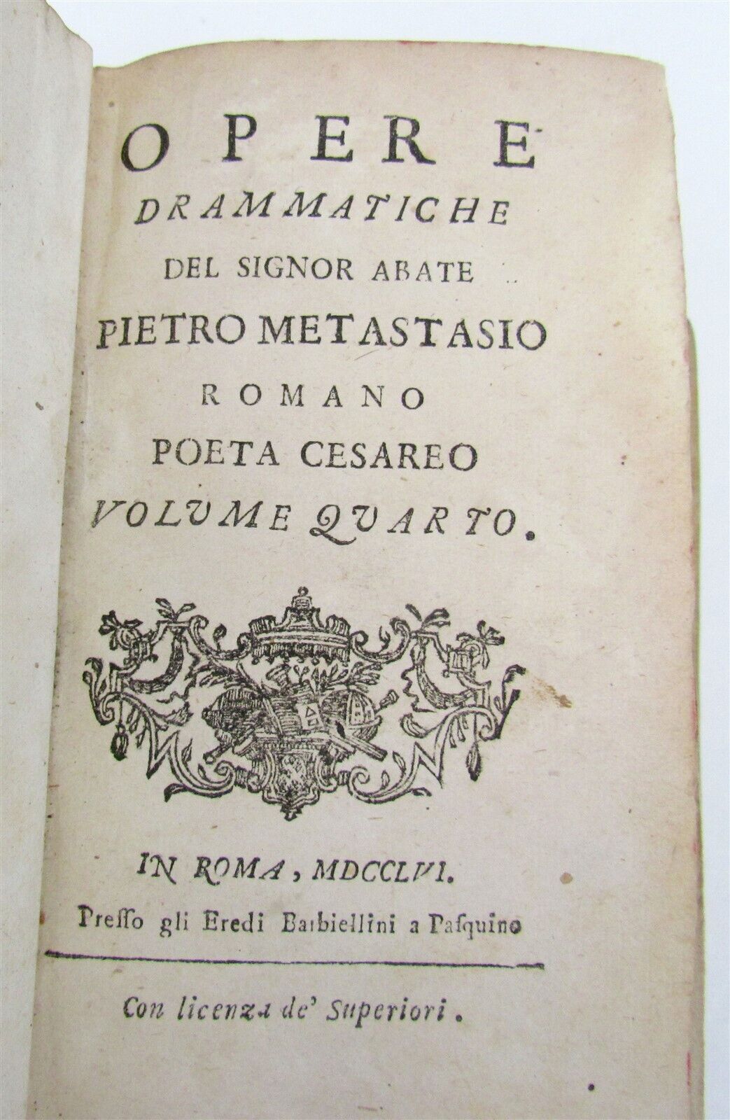 1756 PIETRO METASTASIO 5 VOLUMES antique VELLUM BOUND Opera Theatre in Italian