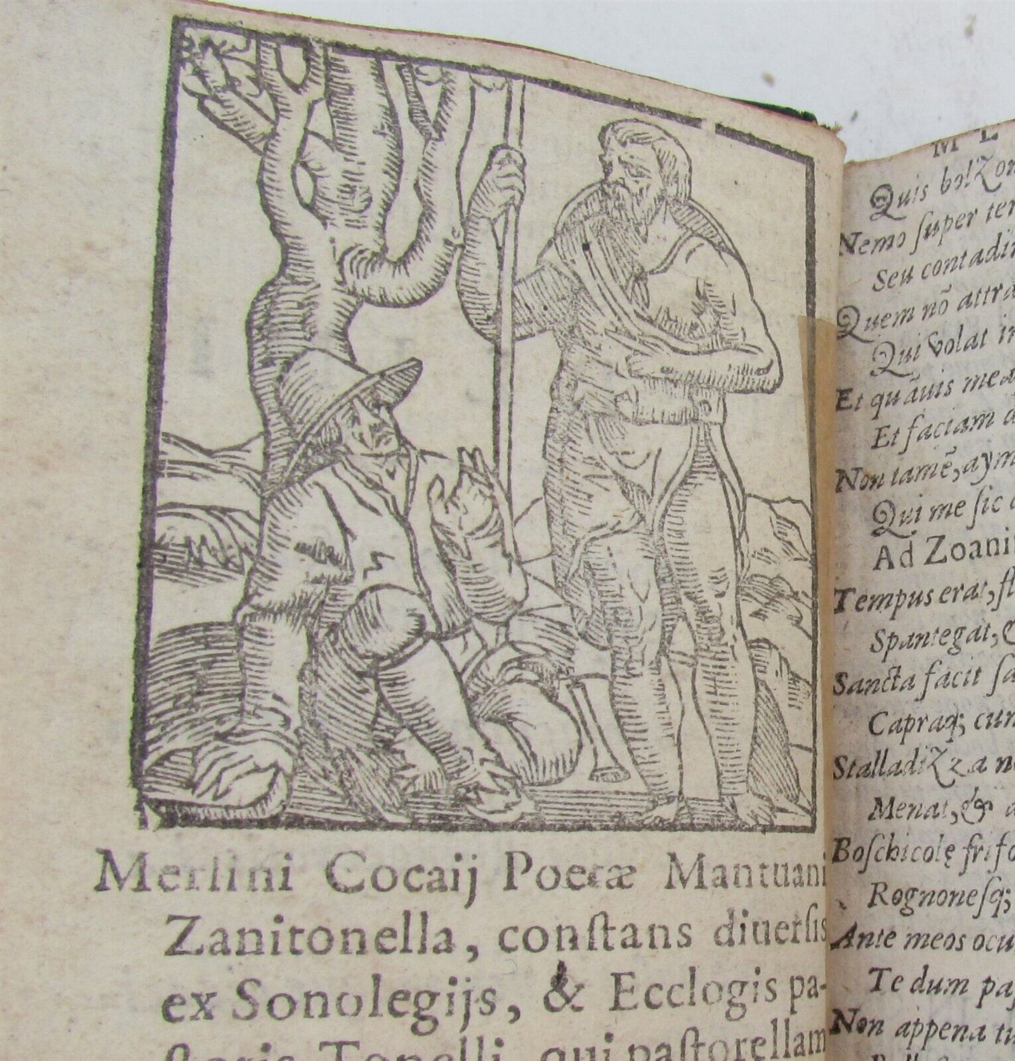 1585 ILLUSTRATED MACARONIC POETRY MERLINI COCAII antique 16th CENTURY