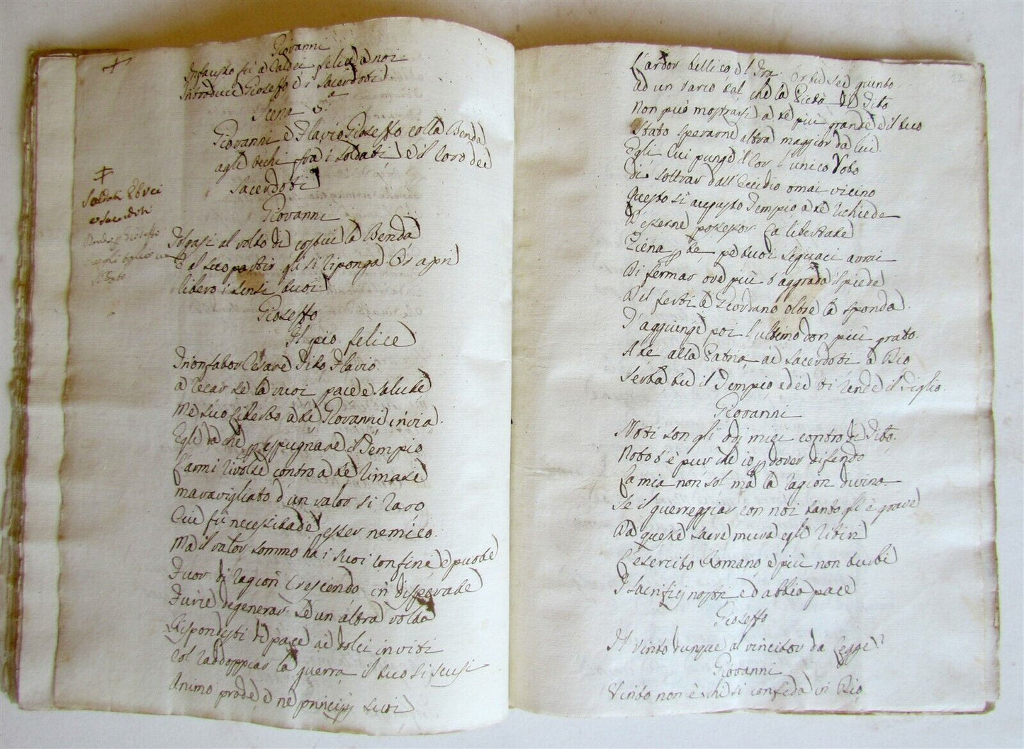 1760 MANUSCRIPT OPERA Giovanni Di Giscala Tiranno Del Tempio Di Gerusalemme