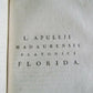 1788 LUCII APULEJI MADAURENSIS PLATONICI PHILOSOPHI OPERA VELLUM ANTIQUE