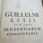 1680 2 volumes ANTIQUE VELLUM BOUND FOLIOS Guillelmi Estii Commentaria