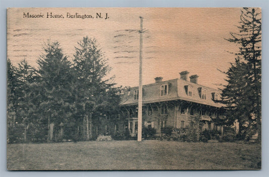 BURLINGTON NJ MASONIC HOME ANTIQUE POSTCARD