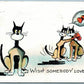 ROMANTIC CATS ANTIQUE POSTCARD