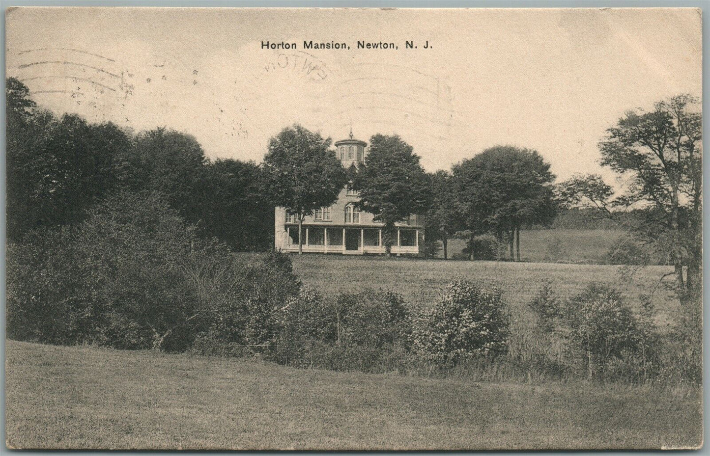 NEWTON NJ NORTON MANSION ANTIQUE POSTCARD