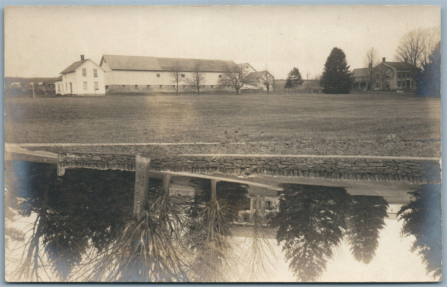 FARM SCENE DOUBLE IMAGE ANTIQUE REAL PHOTO POSTCARD RPPC MONTAGE COLLAGE